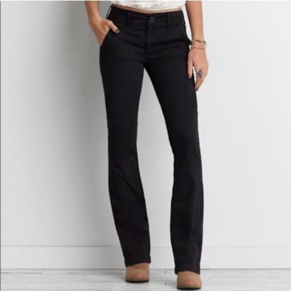AE Black Kick Boot Pants 6 X-Short